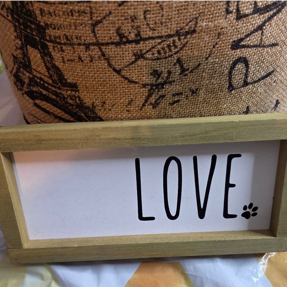 Hobby Lobby Love Paw Print Wood Box Sign Wall Decor 1872894